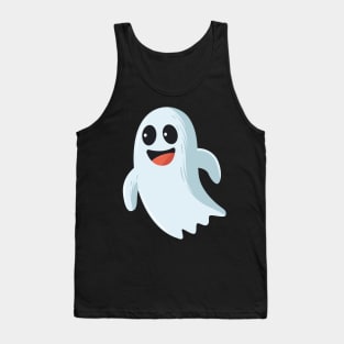 funny cute happy ghost - Halloween costume Tank Top